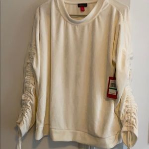 Vince Camuto Fleece Gathered Sleeve Top
